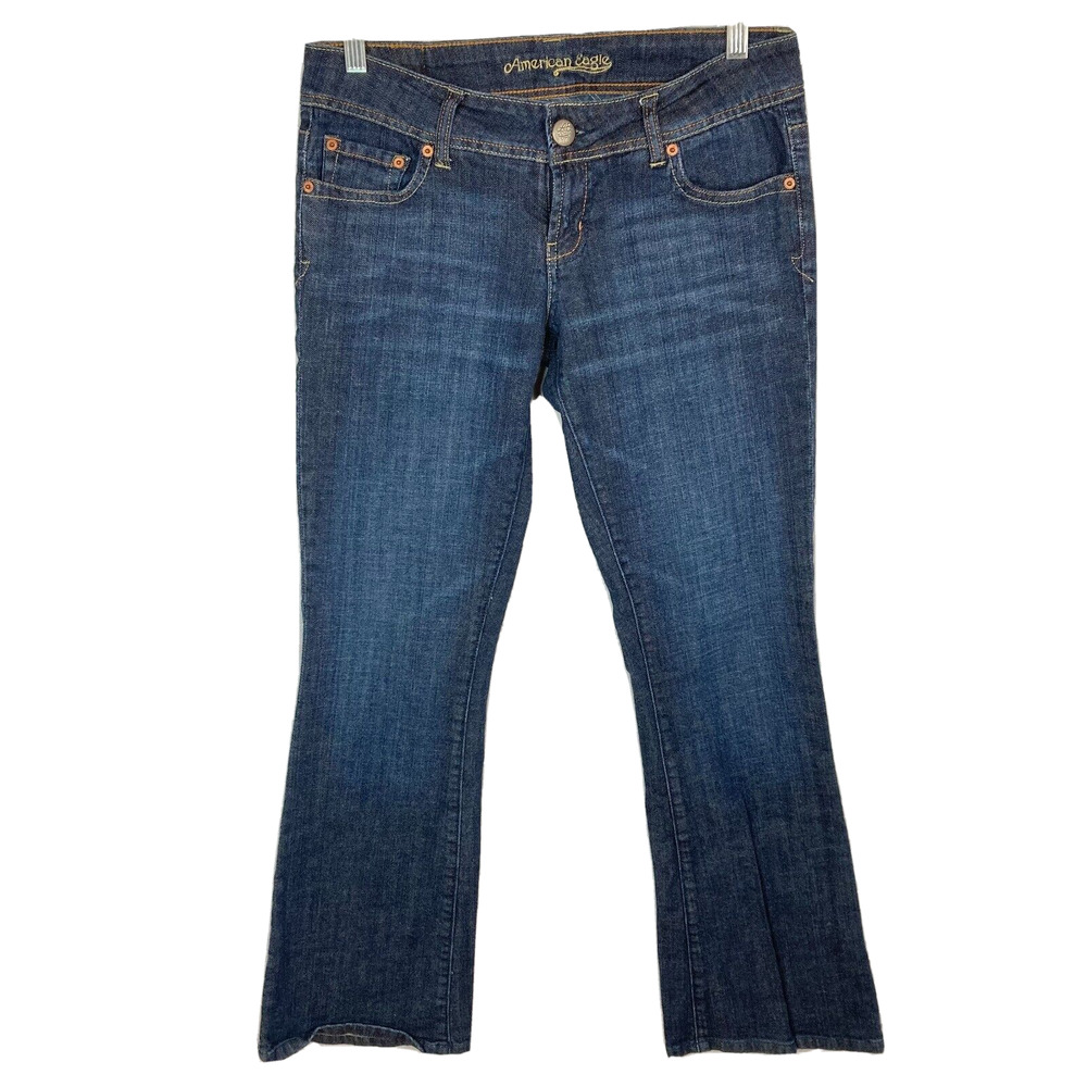 AEO American Eagle Outfitters Jeans Womens Sz 8 Blue AE Artist Bootcut‎ Flare